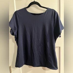 Halogen Dark Blue Short Sleeve Top